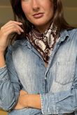 Bandana Triangle Silk Neckerchief Brown
